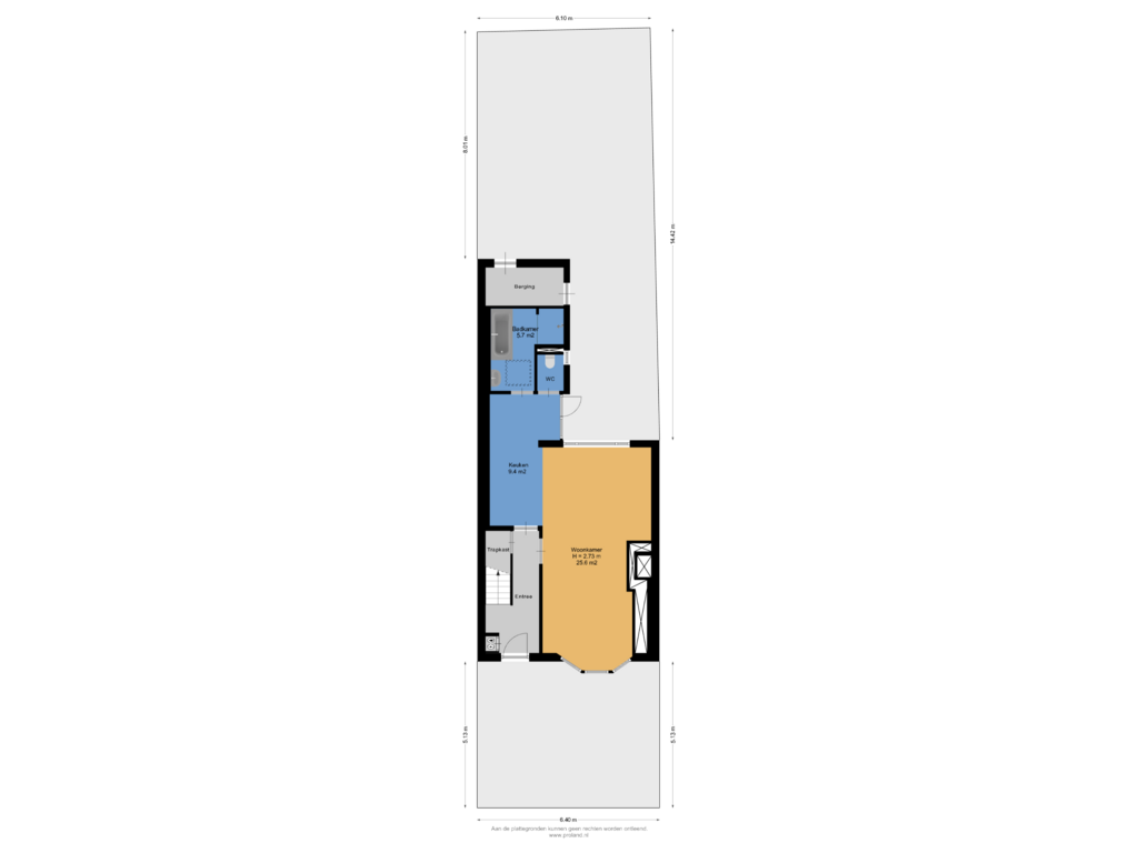 Bekijk plattegrond van Begane Grond Met Kavel van Bleeklaan 69