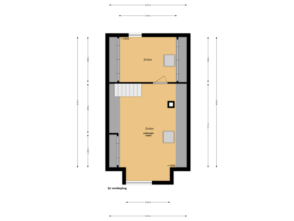 View floorplan of 2e verdieping of Westerweg 332