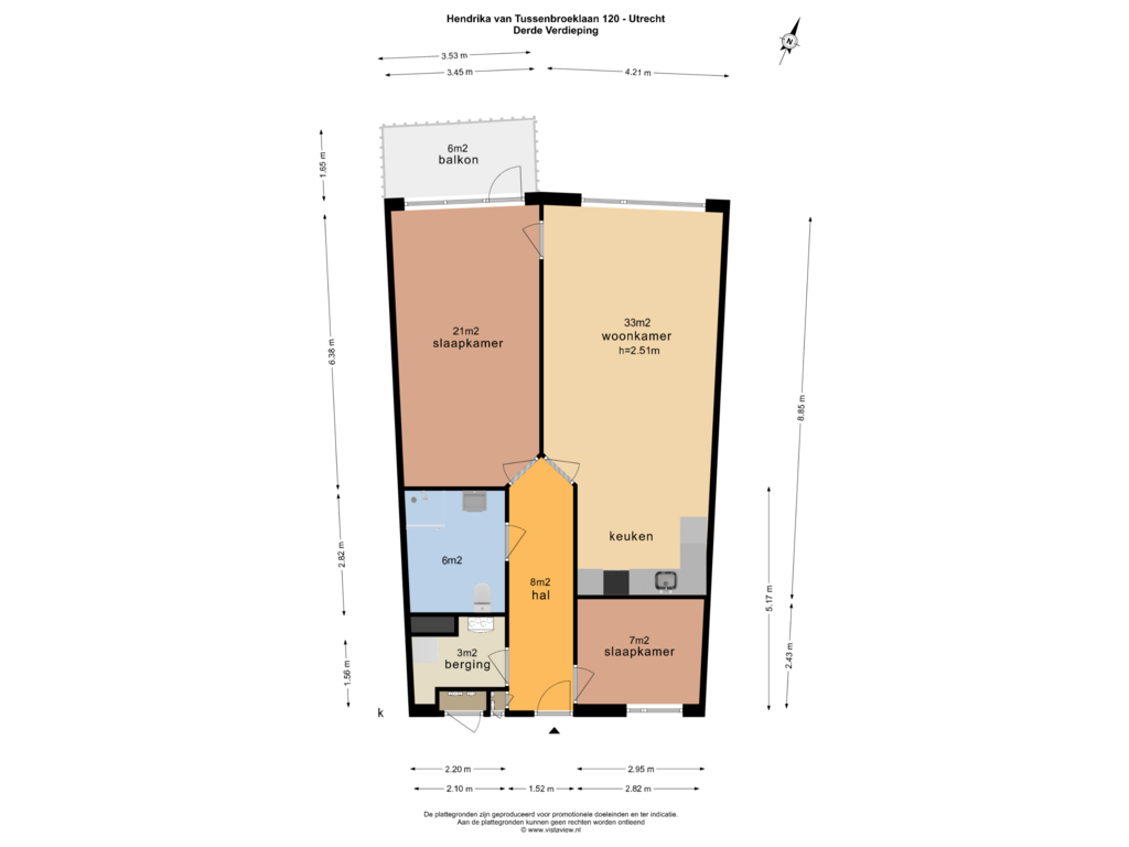 Bekijk plattegrond van DERDE VERDIEPING van Hendrika van Tussenbroeklaan 120