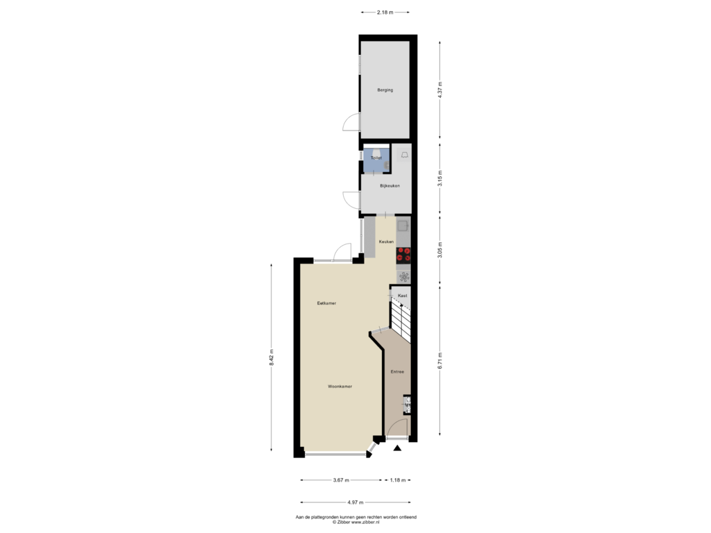 Bekijk plattegrond van Begane grond van Mozartstraat 46