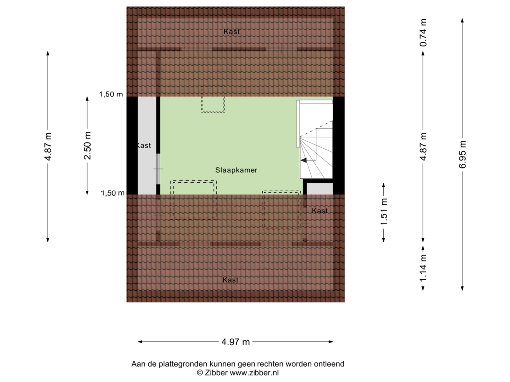 Bekijk plattegrond van Tweede verdieping van Mozartstraat 46