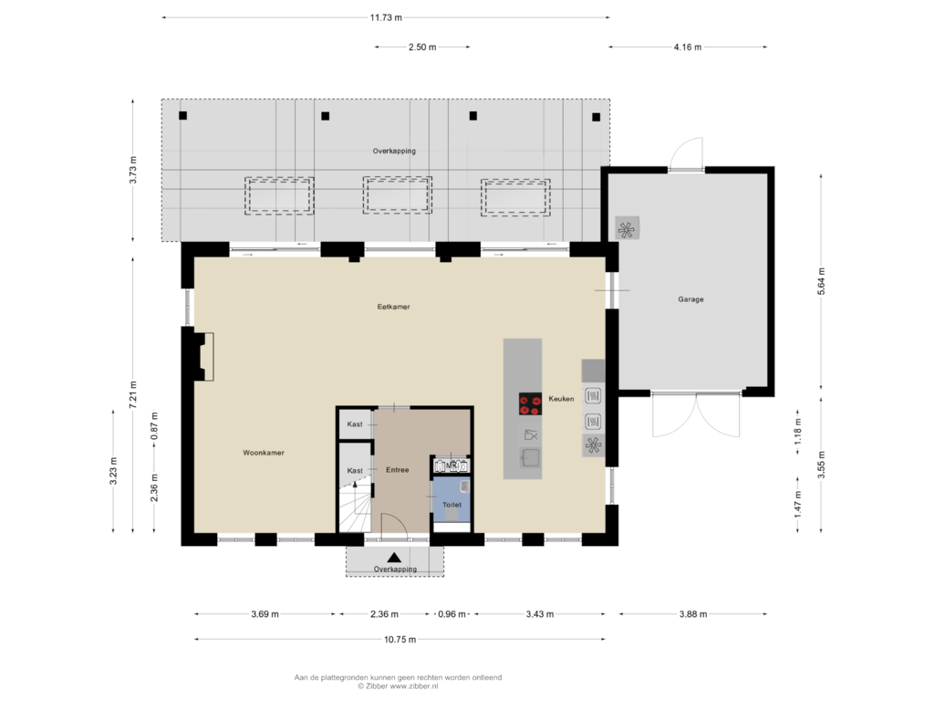 View floorplan of Begane Grond of Rozenburg 42-C