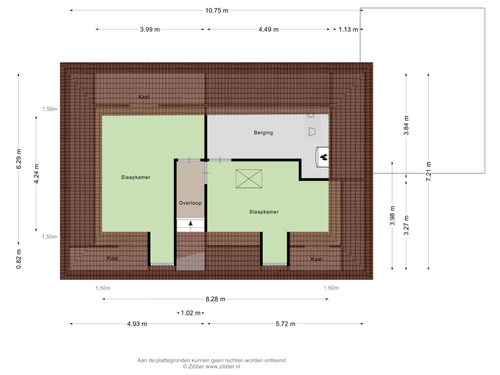 View floorplan of Tweede verdieping of Rozenburg 42-C