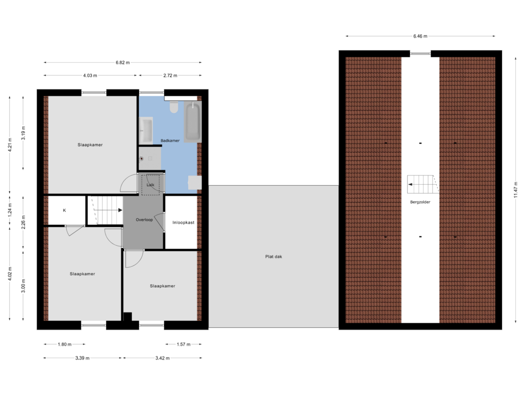 Bekijk plattegrond van 1e Verdieping van Polderstraat 15