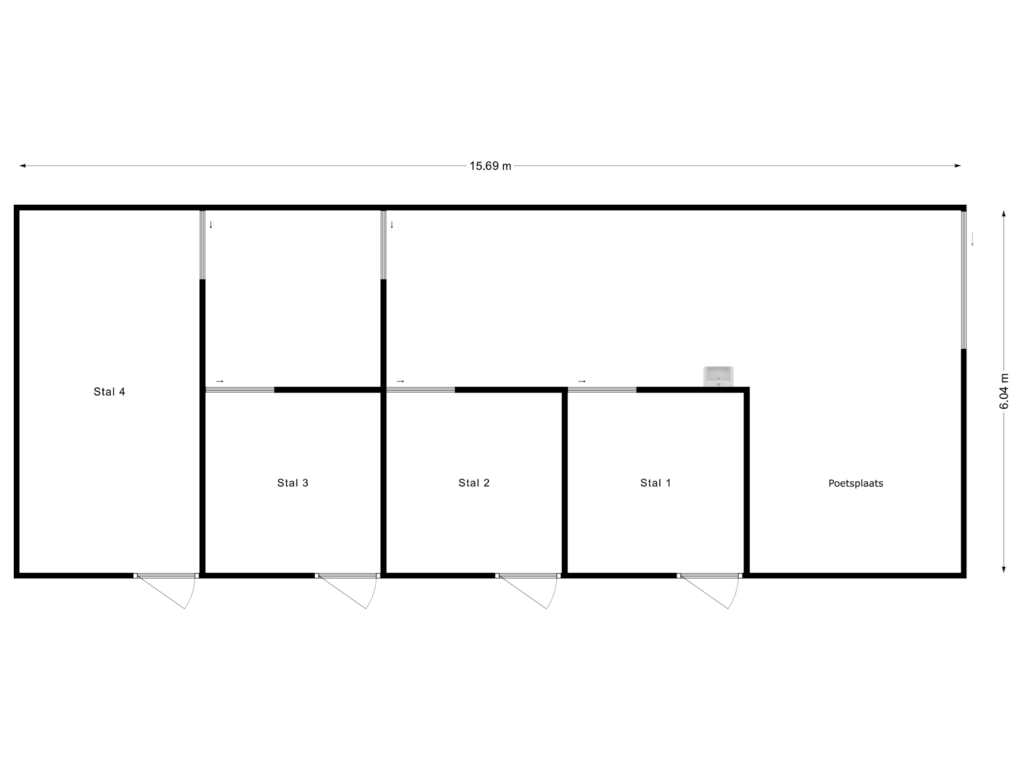 Bekijk plattegrond van Paardenstal van Polderstraat 15