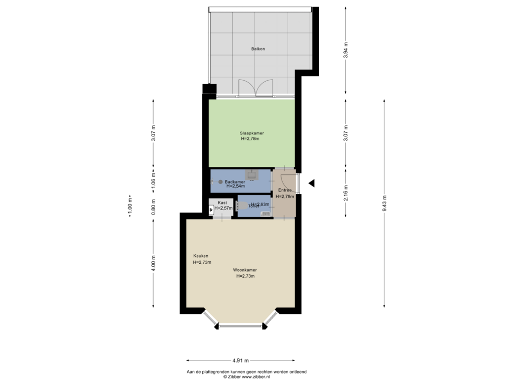 Bekijk plattegrond van Appartement van Fluwelensingel 59-C