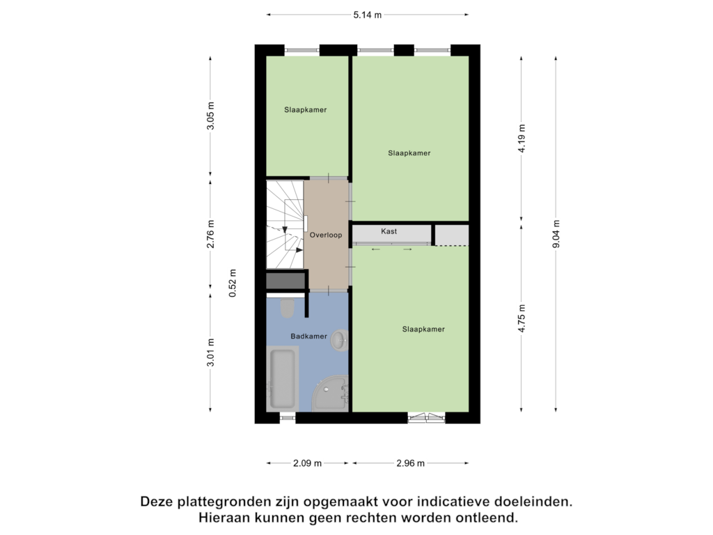 View floorplan of Eerste Verdieping of Koekoekstraat 19