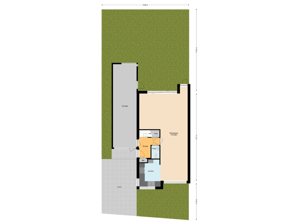 Bekijk plattegrond van Situatie van Strengen 35