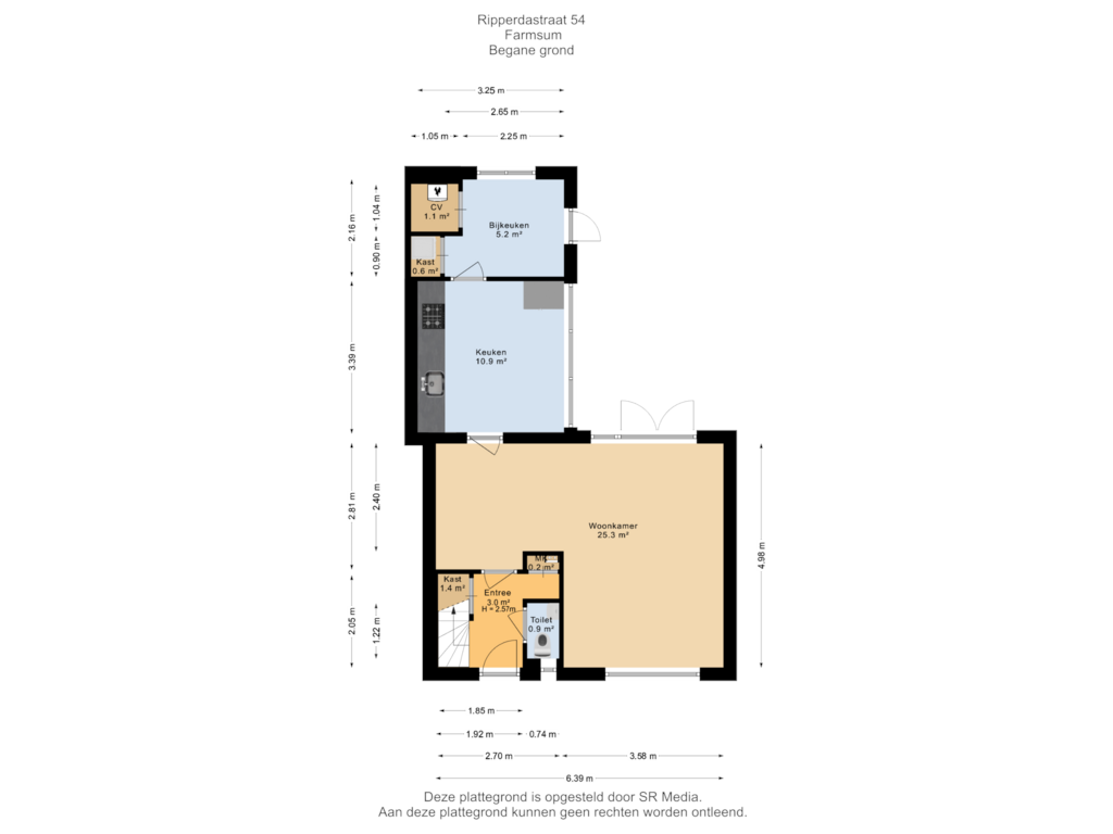 Bekijk plattegrond van Begane grond van Ripperdastraat 54