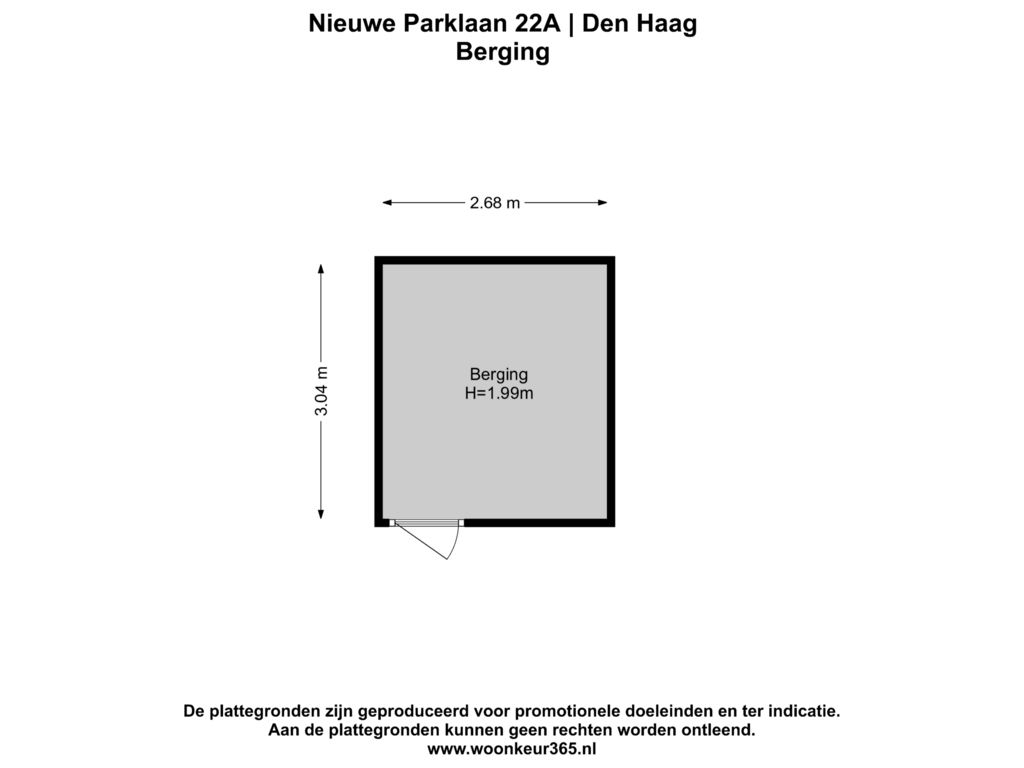 Bekijk plattegrond van Berging van Nieuwe Parklaan 22-A