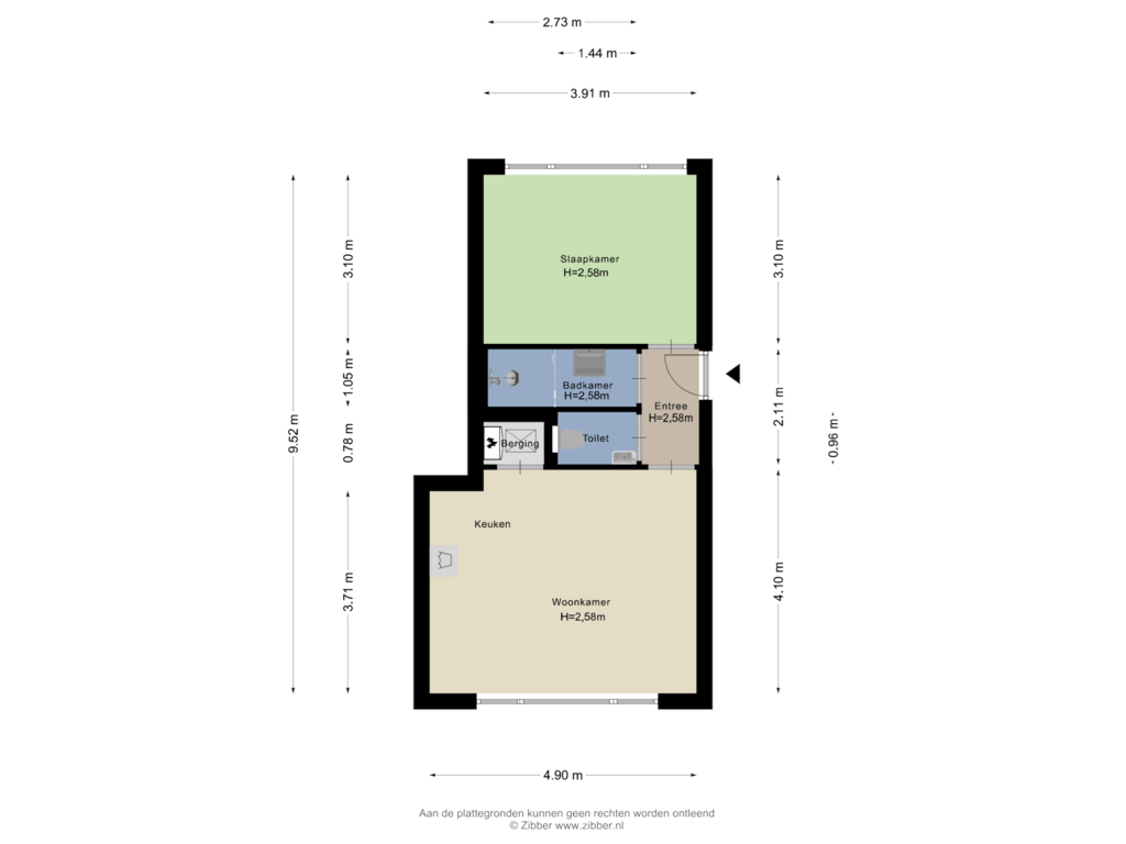 View floorplan of Appartement of Fluwelensingel 59-F