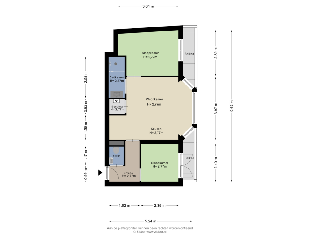 View floorplan of Appartement of Fluwelensingel 59-B