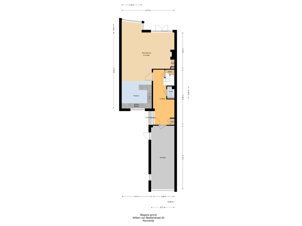 View floorplan of Begane grond of Willem van Beelenstraat 20