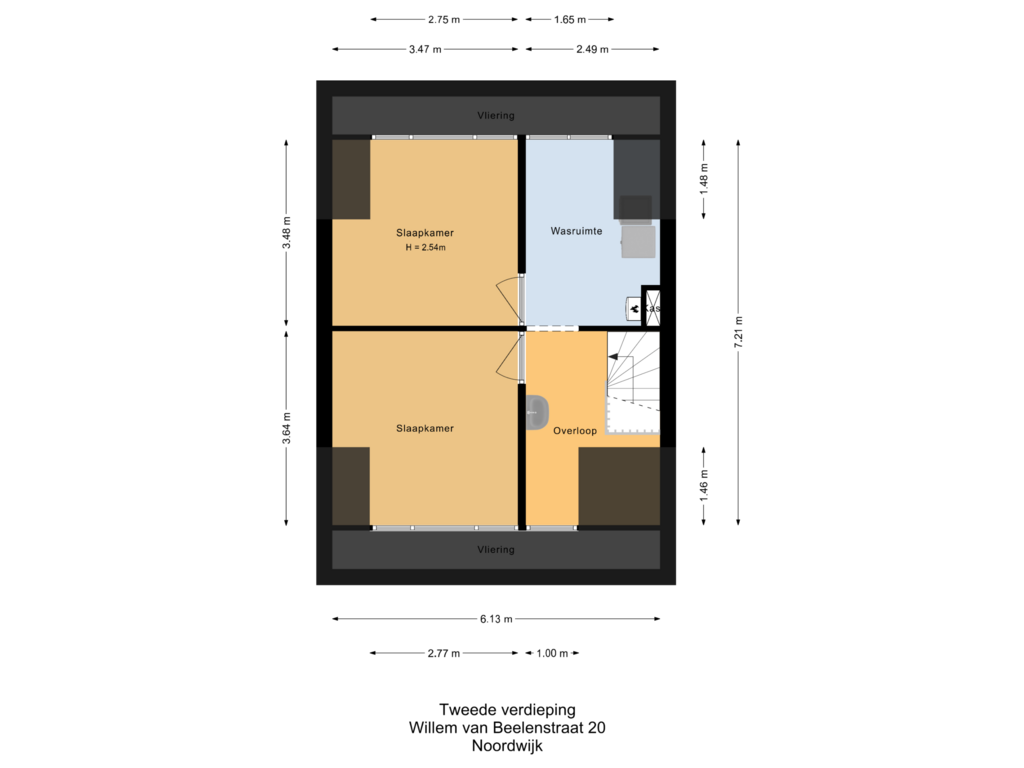 View floorplan of Tweede verdieping of Willem van Beelenstraat 20