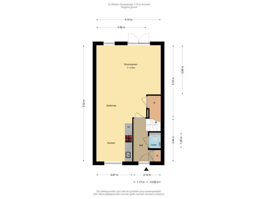 View floorplan of Begane grond of Dr. Willem Dreessingel 112