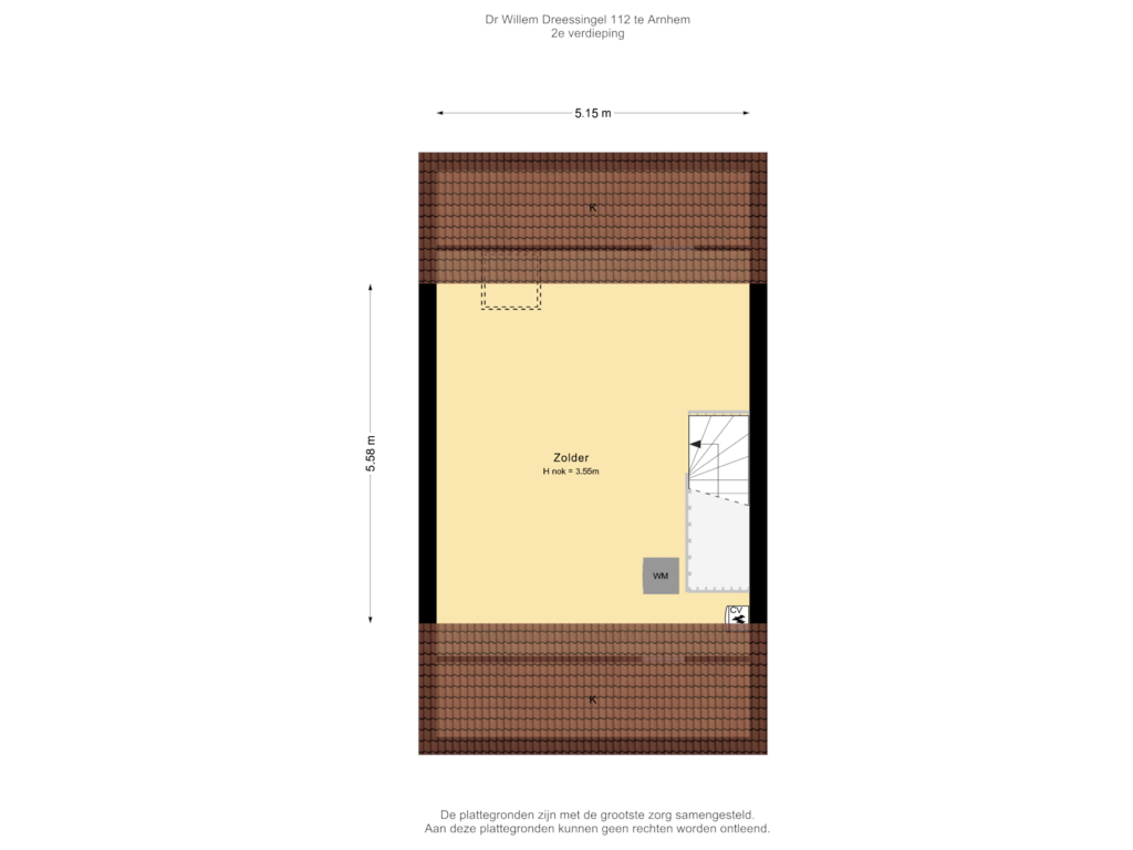 View floorplan of 2e verdieping of Dr. Willem Dreessingel 112