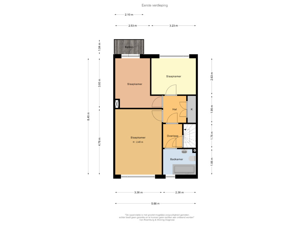 Bekijk plattegrond van Eerste verdieping van Prins Bernhardlaan 117