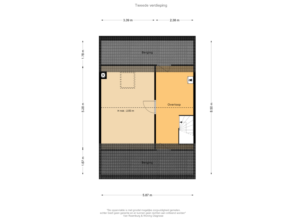 Bekijk plattegrond van Tweede verdieping van Prins Bernhardlaan 117