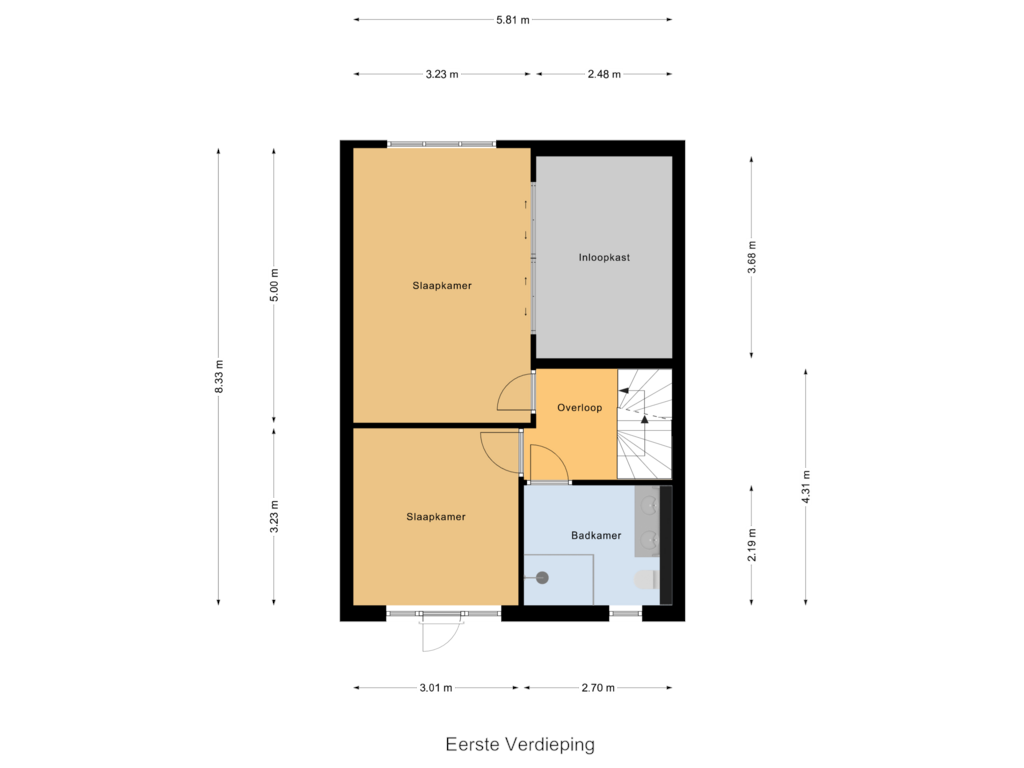 Bekijk plattegrond van Eerste Verdieping van Neptunus 45