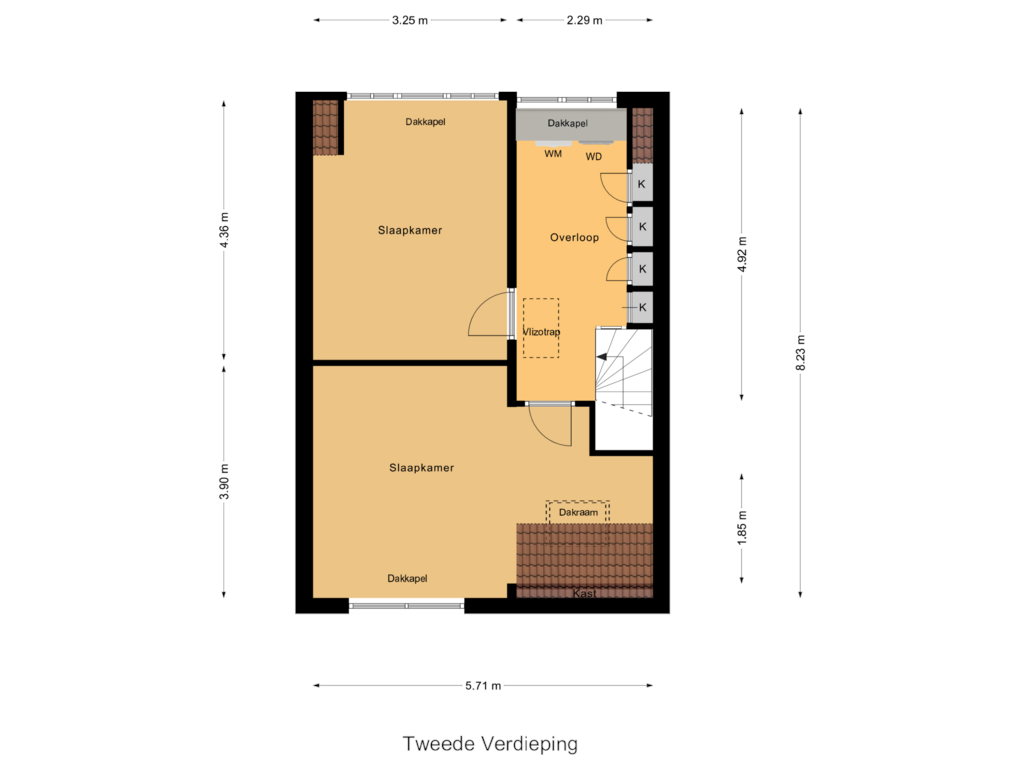 Bekijk plattegrond van Tweede Verdieping van Neptunus 45