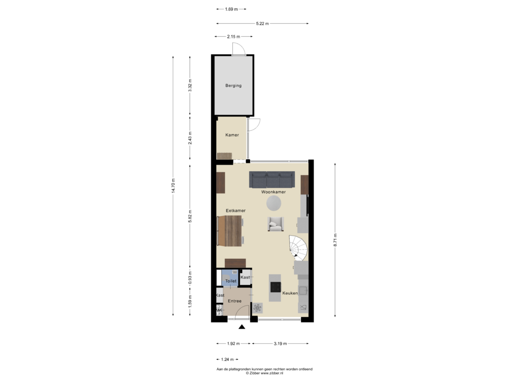 Bekijk plattegrond van Begane grond van Beryldijk 148