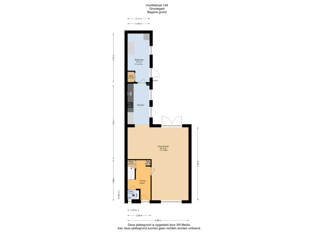 Bekijk plattegrond van Begane grond van Hoofdstraat 148