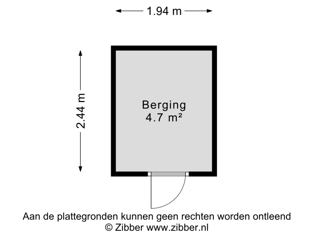 View floorplan of Berging of Oostburgwal 93