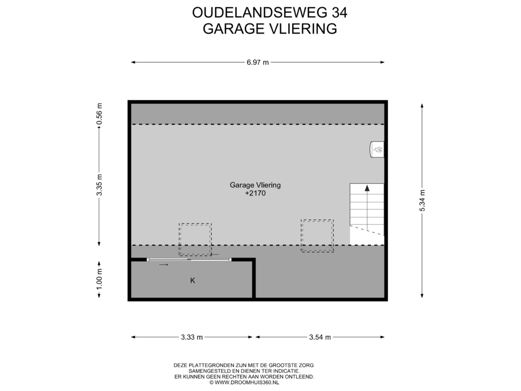 Bekijk plattegrond van Garage Vliering van Oudelandseweg 34