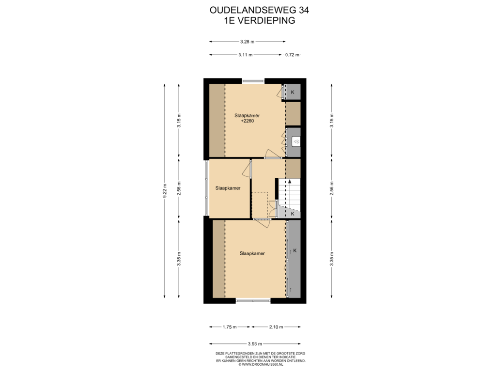 Bekijk plattegrond van 1E Verdieping van Oudelandseweg 34