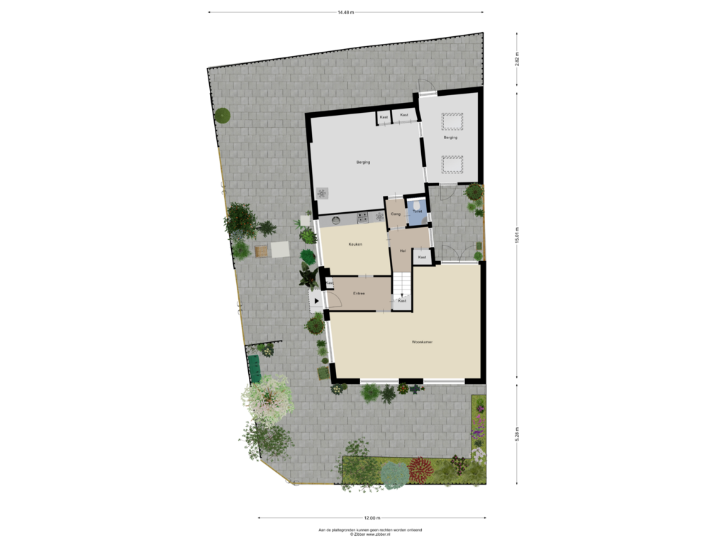 View floorplan of Begane grond Tuin of Schipholtstraat 16-A