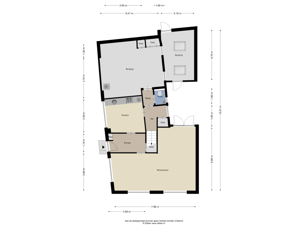 View floorplan of Begane grond of Schipholtstraat 16-A