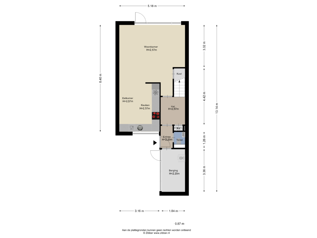 Bekijk plattegrond van Begane grond van Willem-Alexanderplaats 100