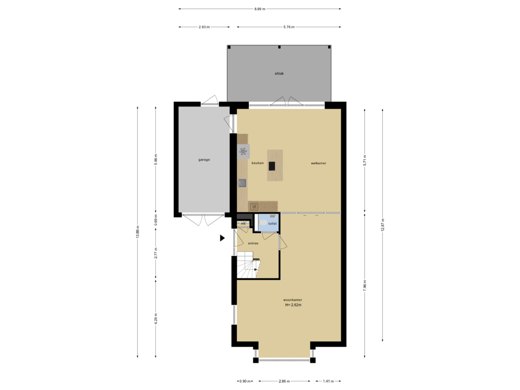 Bekijk plattegrond van Begane Grond van Voorsterweg 58-B