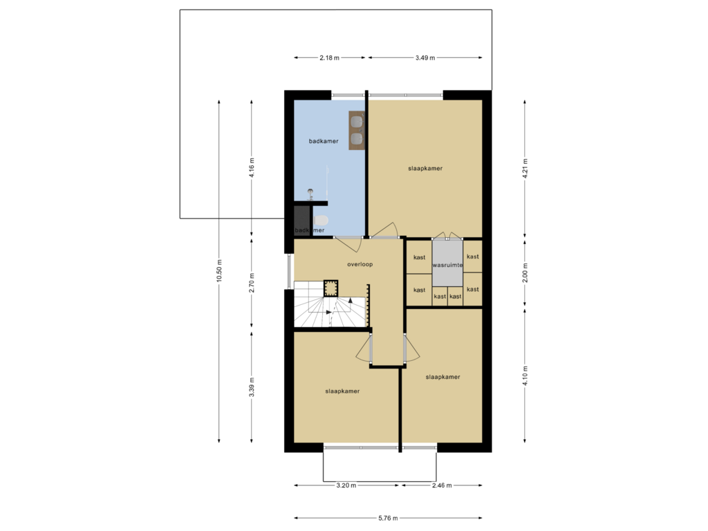 Bekijk plattegrond van Eerste Verdieping van Voorsterweg 58-B