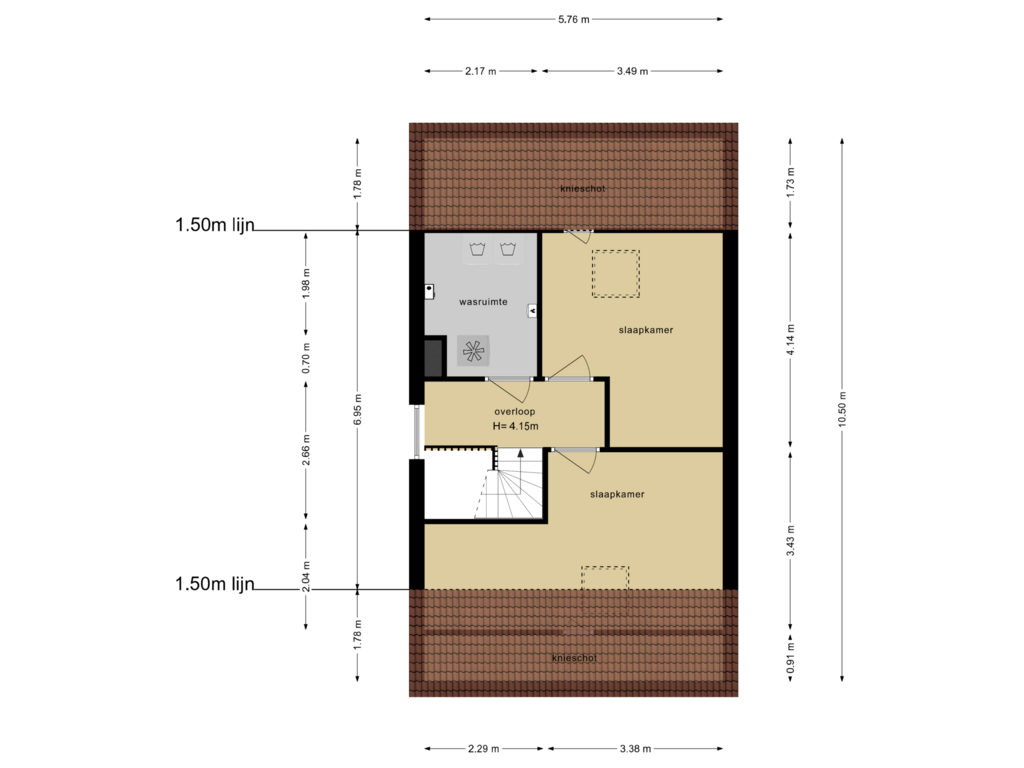 Bekijk plattegrond van Tweede Verdieping van Voorsterweg 58-B