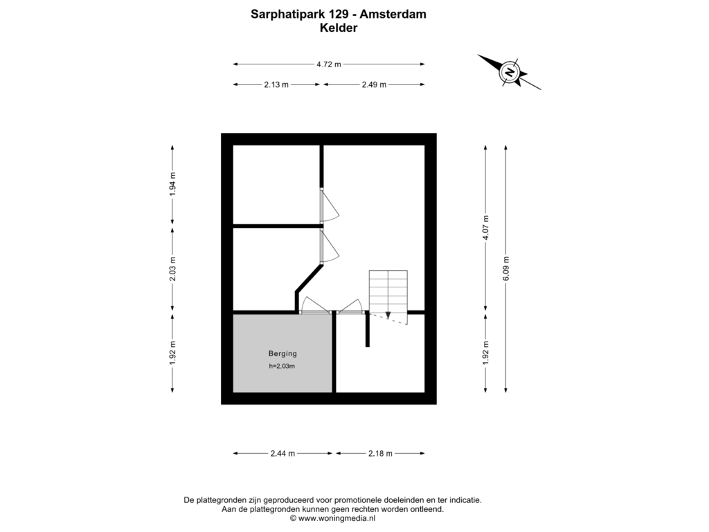 Bekijk plattegrond van Berging van Sarphatipark 129-2