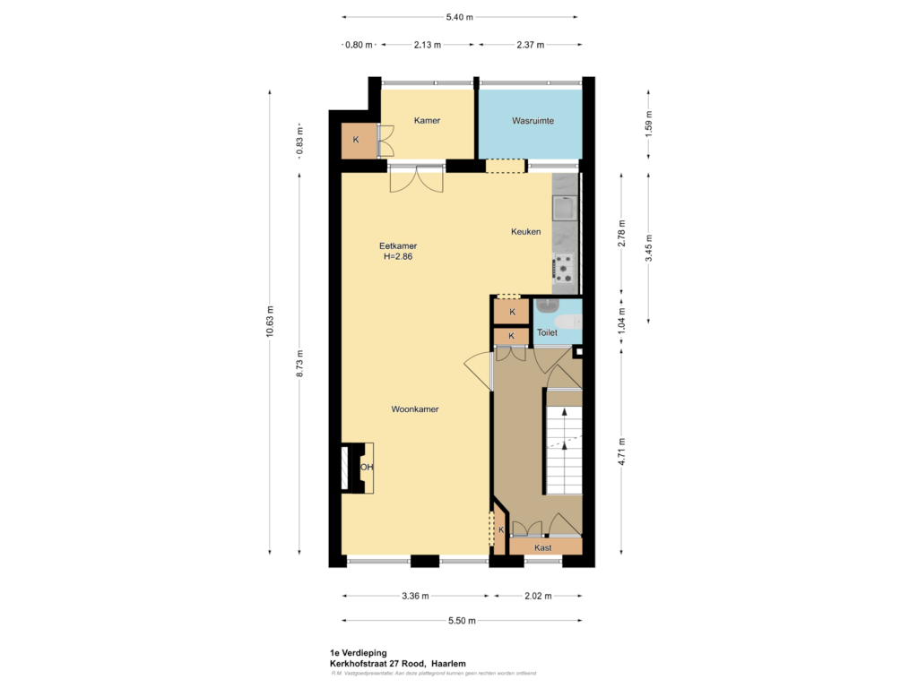 Bekijk plattegrond van 1e Verdieping van Kerkhofstraat 27-RD