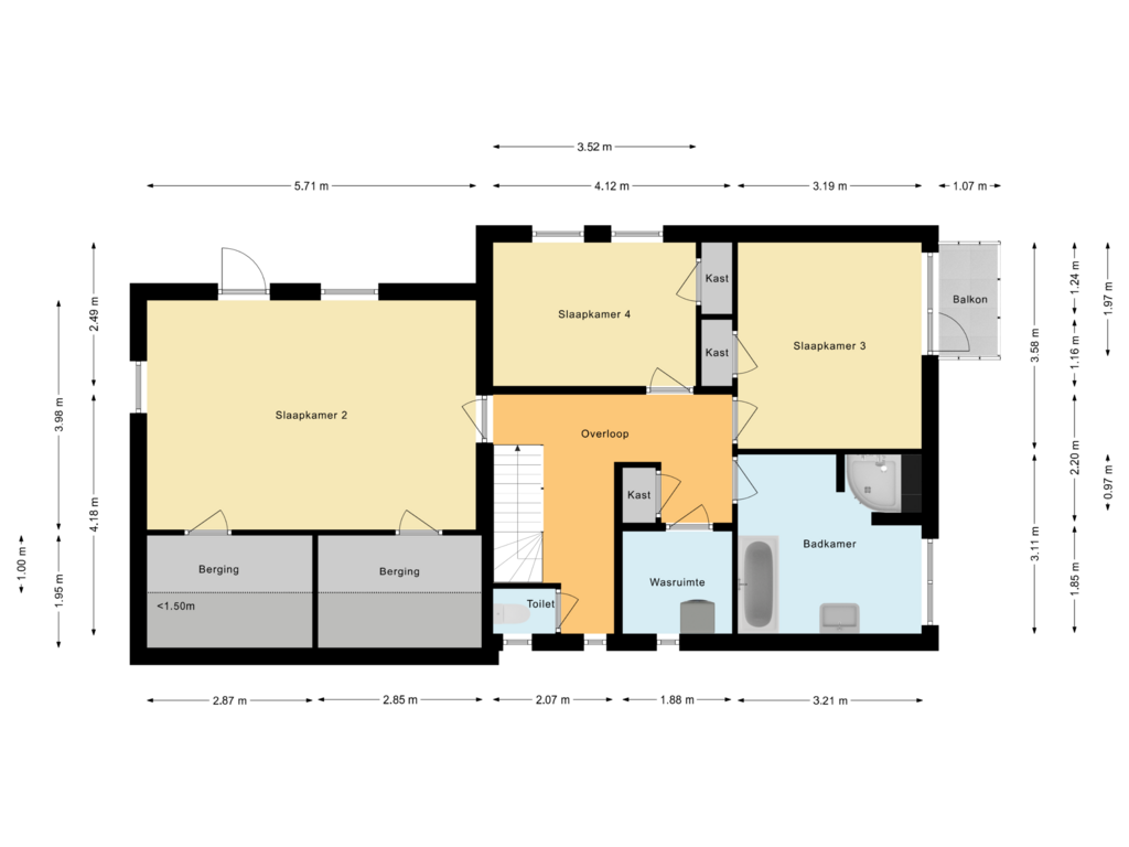 Bekijk plattegrond van Eerste verdieping van Berkstraat 48