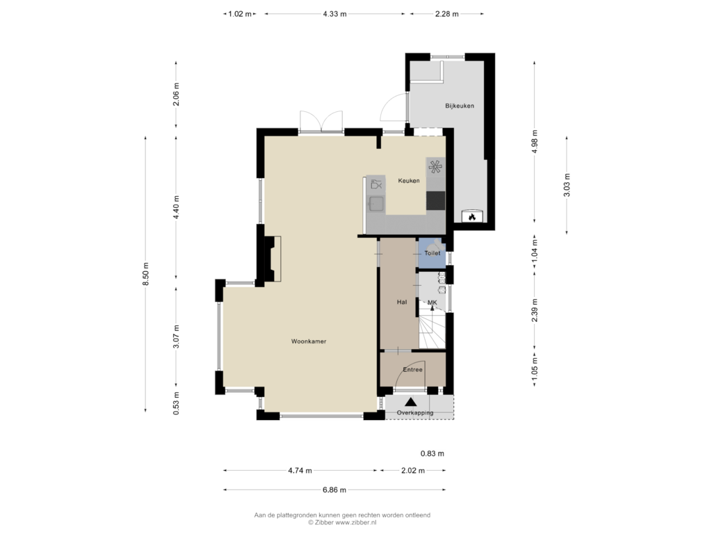 Bekijk plattegrond van Begane Grond van Zijde 70