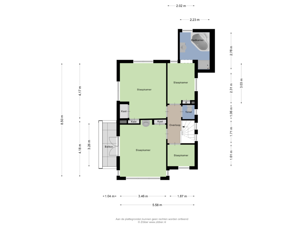 Bekijk plattegrond van Eerste Verdieping van Zijde 70