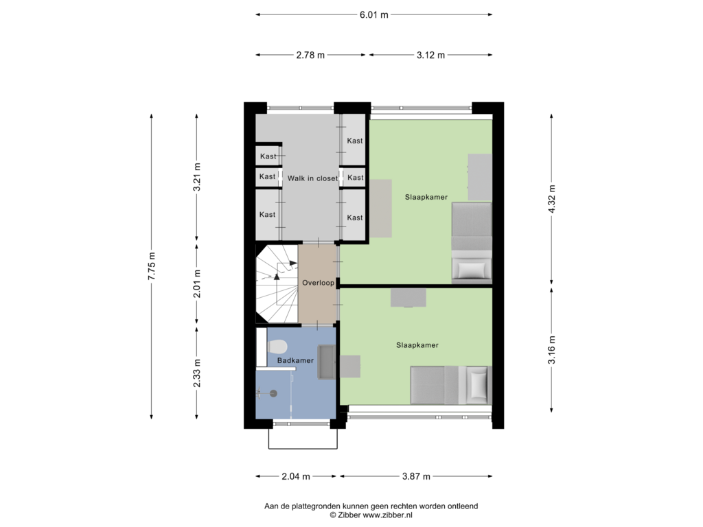 View floorplan of Eerste verdieping of Zwaardvisstraat 11