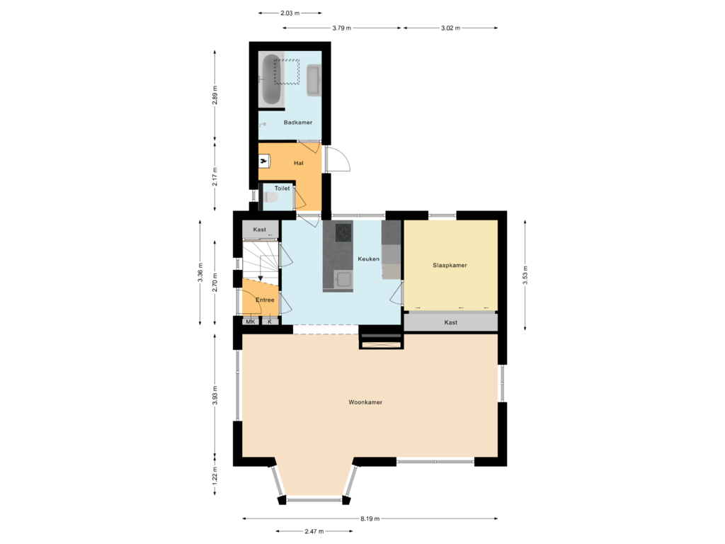 Bekijk plattegrond van Begane grond van Doornboomspark 14