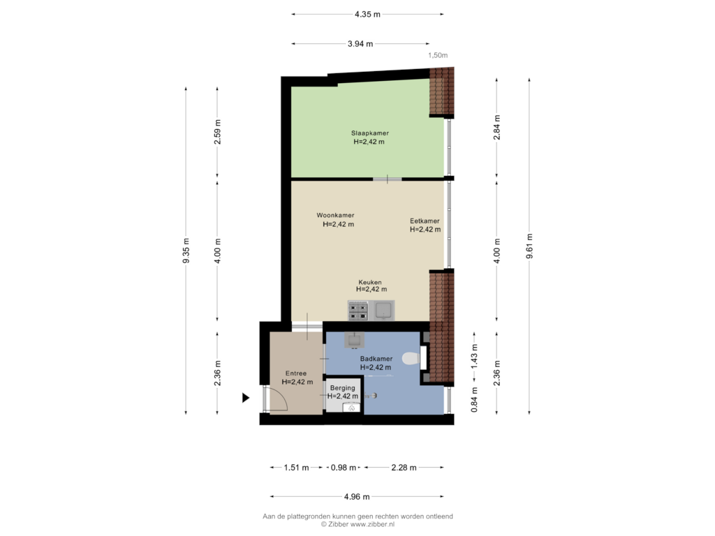 View floorplan of Appartement of Fluwelensingel 59-H