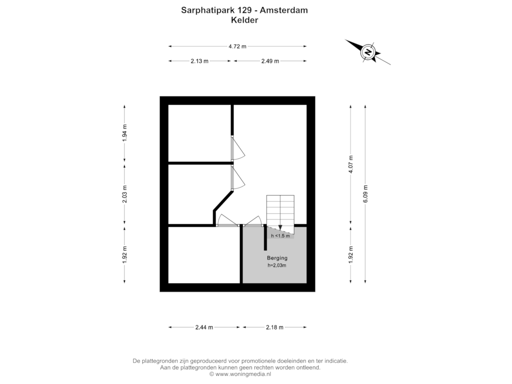 Bekijk plattegrond van Berging van Sarphatipark 129-1