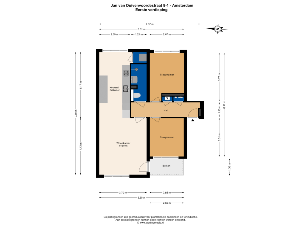 Bekijk plattegrond van 1e_verd van Jan van Duivenvoordestraat 8-1