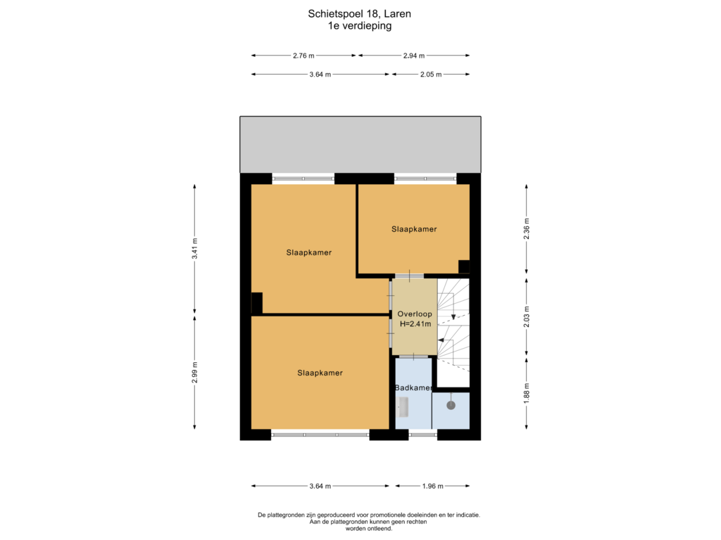 Bekijk plattegrond van 1e verdieping van Schietspoel 18