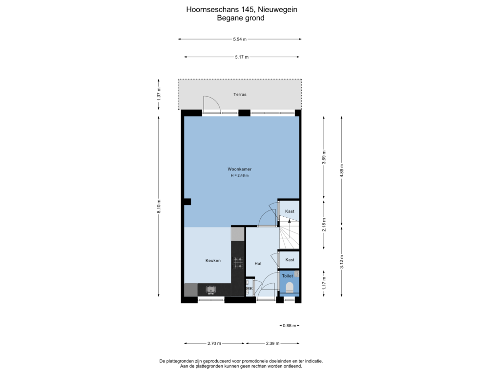 Bekijk plattegrond van 2e verdieping van Hoornseschans 145