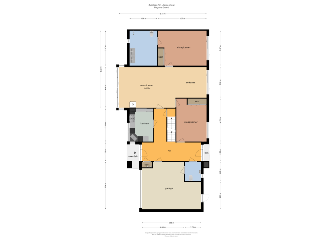 Bekijk plattegrond van BEGANE GROND van Zuidlaan 12