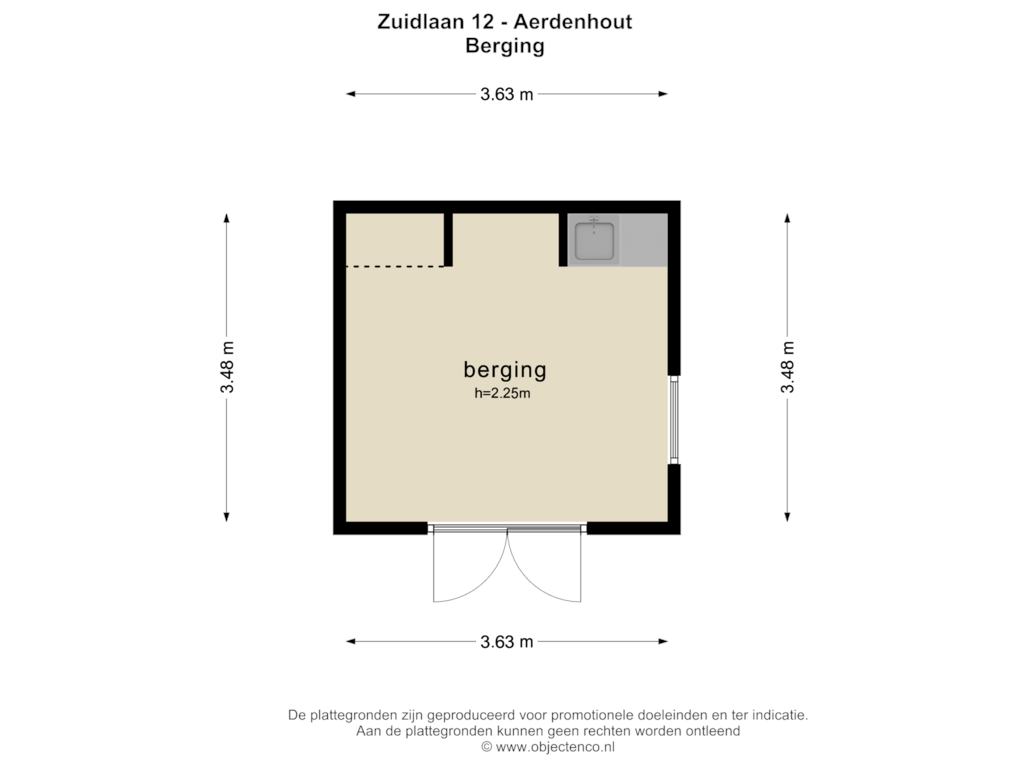 Bekijk plattegrond van BERGING van Zuidlaan 12