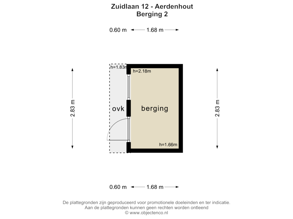 Bekijk plattegrond van BERGING 2 van Zuidlaan 12